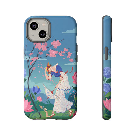 🌸☂️ The Lady Of The Falling Blossoms Phone Case – Art Deco Garden Whimsy
