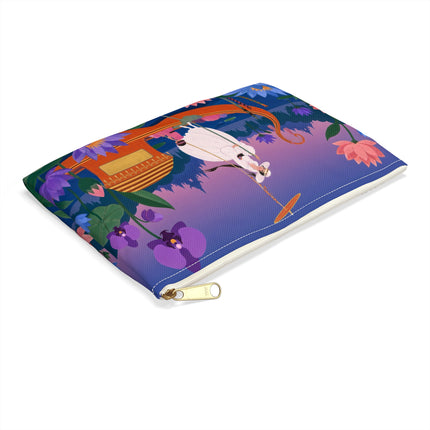 🪷🛶 The Lady Of The Lotus Lake Accessory Pouch – Art Deco Garden Voyage