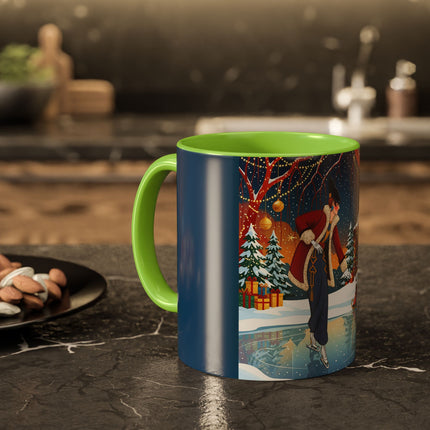 ⛸️🎄 The Christmas Skating Pavilion Colorful Mug – Art Deco Holiday Fantasy