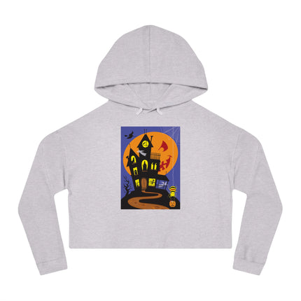 Halloween Night at the Haunted House Women’s Cropped Hooded Sweatshirt