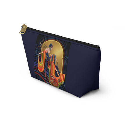 Art Deco Muse Cosmetic Bag – Elegant Poise & Golden Radiance