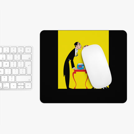 A Moment of Elegance: A Passionate Embrace Amidst Golden Splendor Mouse Pad, Round and Rectangle