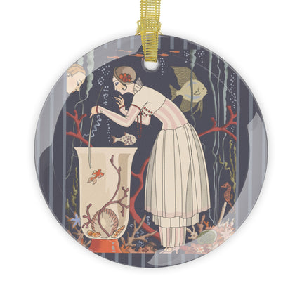 The Dazzling Little Fish by George Barbier Glass Ornament