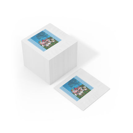 Enchanted Easter Gathering White Coined Napkins