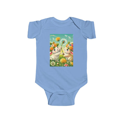 Springtime Bunny Friends Baby Bodysuit – Playful Meadow Bunny Design