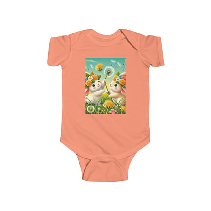 Springtime Bunny Friends Baby Bodysuit – Playful Meadow Bunny Design