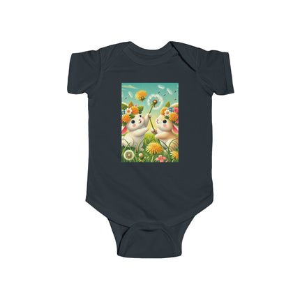 Springtime Bunny Friends Baby Bodysuit – Playful Meadow Bunny Design