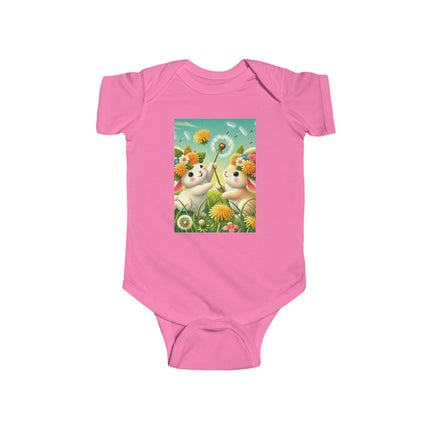 Springtime Bunny Friends Baby Bodysuit – Playful Meadow Bunny Design