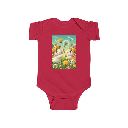 Springtime Bunny Friends Baby Bodysuit – Playful Meadow Bunny Design