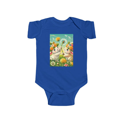 Springtime Bunny Friends Baby Bodysuit – Playful Meadow Bunny Design