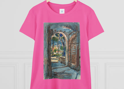 Gate in S. Miniato by Martin Monnickendam Women's Midweight Cotton Tee