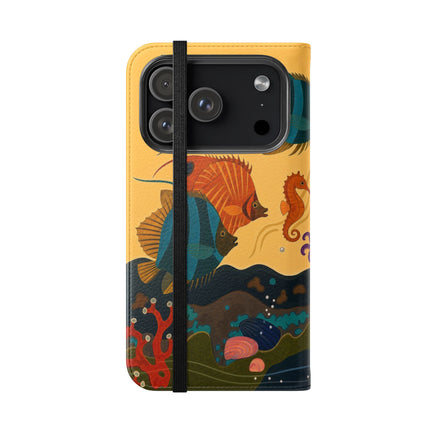 🐚🌊 The Lady Of The Enchanted Pearl Flip Case – Art Deco Undersea Fantasy