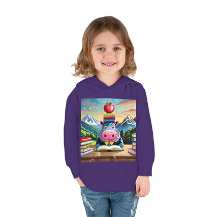 Hippos Hit the Books Toddler Pullover Fleece Hoodie
