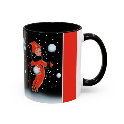 A Festive Snowball Toss Colorful Mugs (11oz, 15oz)