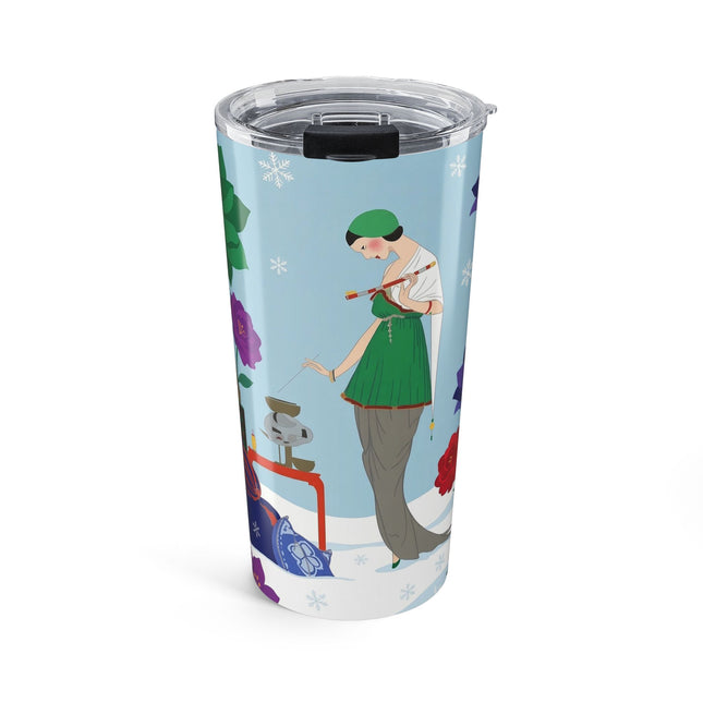 🪷❄️ The Lady Of The Winter Lotus Ceremony Tumbler – Art Deco Garden Elegance