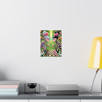 ♟️🌸 Spring Gambit: A Fairy’s Move Matte Vertical Poster – Whimsical Chess & Spring Magic