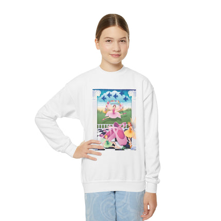 Graceful Enchantment Youth Crewneck Sweatshirt – Ballet Beauty & Artistic Expression