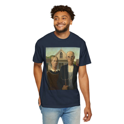 American Gothic by Grant Wood Unisex Garment-Dyed T-shirt