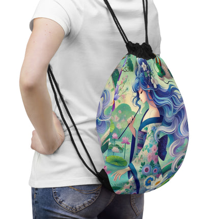 Fairy of the Koi Pond Drawstring Bag