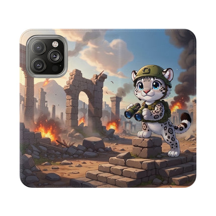 🐆🔭 The Snow Leopard Lookout Flip Case – Adventure, Curiosity & Fearless Style