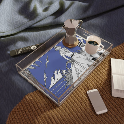 Coastal Elegance Acrylic Serving Tray