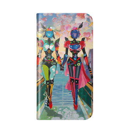 🤖🌆 Cyber Punk Robot Models Flip Case – Futuristic Fashion & Neon Elegance