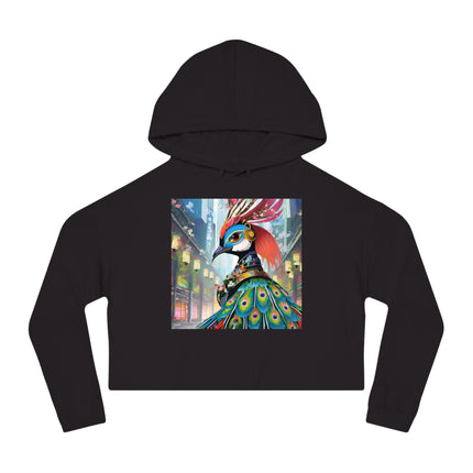 Techno Plumes Cropped Hooded Sweatshirt