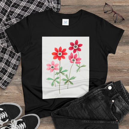 Women's Anemone Print Midweight Cotton Tee