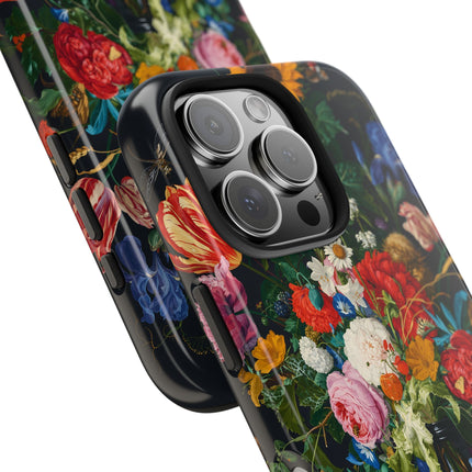 🌺🌙 The Midnight Garden Abundance Phone Case – Art Deco Floral Still Life
