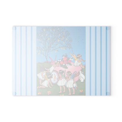 Enchanted Easter Gathering Glass Cutting Board