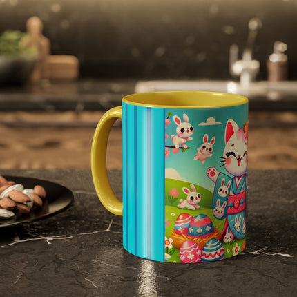 Springtime Kitten’s Easter Joy Colorful Mugs (11oz, 15oz)
