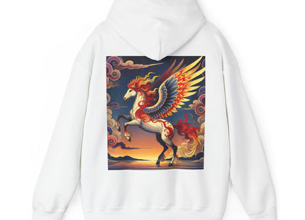 Flame-Winged Horse at Sunset – Heavy Blend™ Hooded Sweatshirt