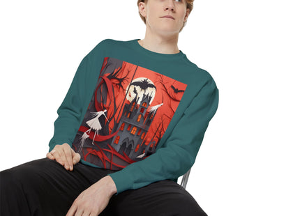 Halloween Night Scene Unisex Garment-Dyed Sweatshirt