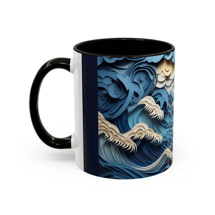 Dramatic Ocean with Crashing Waves Colorful Mugs (11oz, 15oz)