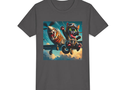 Parachuting Cat Commando Youth Short Sleeve Tee