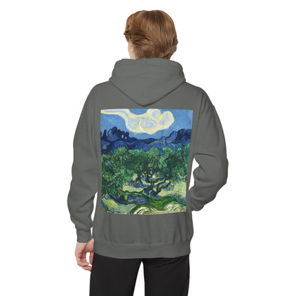 Olive Trees by Vincent Van Gogh Unisex Garment-Dyed Hoodie