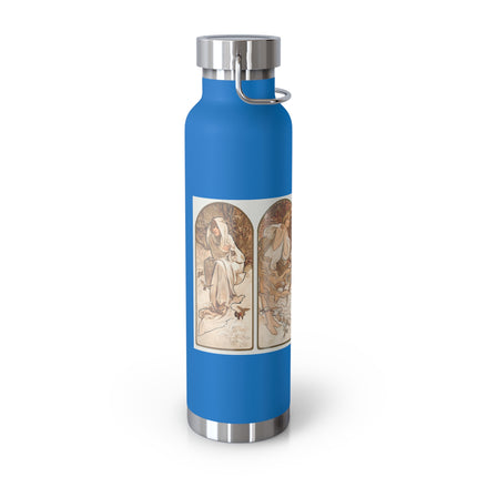 The Seasons by Alphonse Maria Mucha Copper Vacuum Insulated Bottle, 22oz