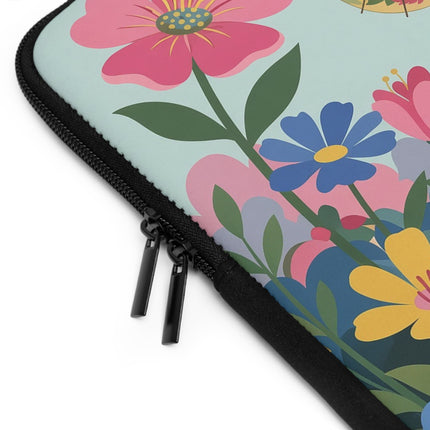 🌸🪞 The Lady Of The Flowered Parasol Laptop Sleeve – Art Deco Garden Fantasy