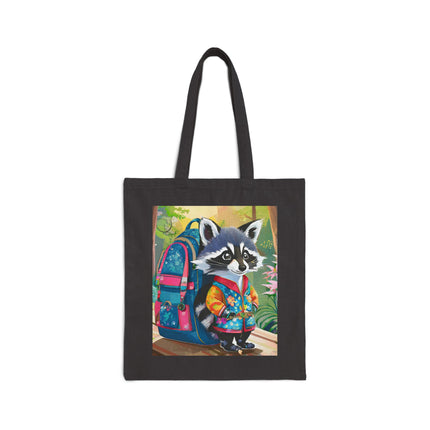 Baby Racoon Cotton Canvas Tote Bag