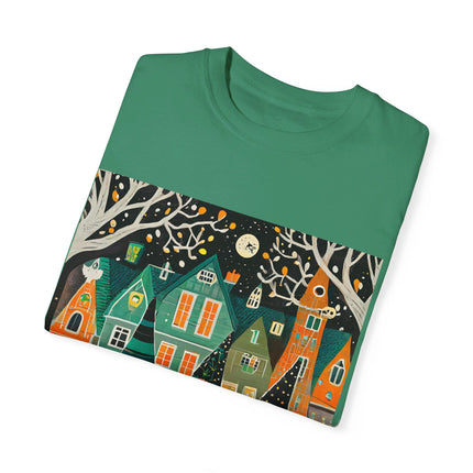Night of the Trick-or-Treating Owlets Unisex Garment-Dyed T-shirt
