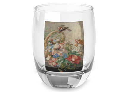 A Basket with Flowers by Herman Henstenburgh Whiskey Glass