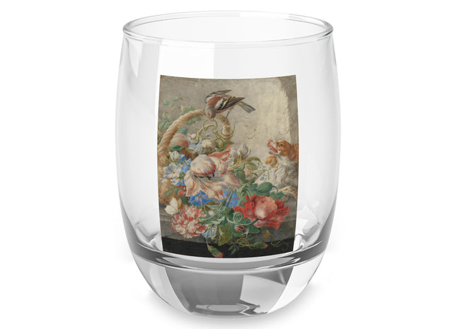 A Basket with Flowers by Herman Henstenburgh Whiskey Glass