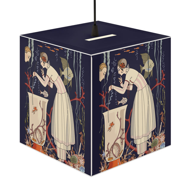 The Dazzling Little Fish by George Barbier Light Cube Lamp