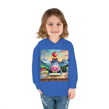 Hippos Hit the Books Toddler Pullover Fleece Hoodie