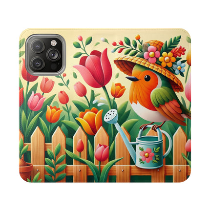 🌷🐦 The Little Garden Tender Flip Case – Sunshine, Care & Storybook Charm
