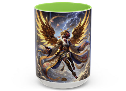 Valkyrie Descending Through Storm Colorful Mugs (11oz, 15oz)