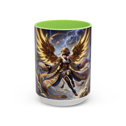 Valkyrie Descending Through Storm Colorful Mugs (11oz, 15oz)