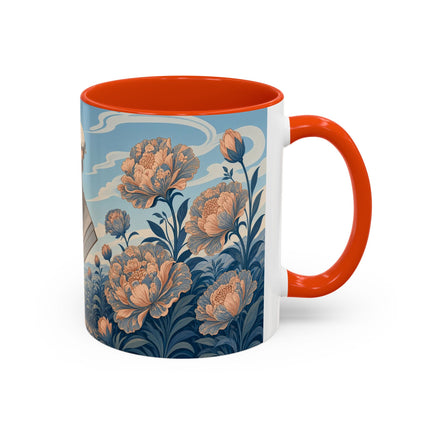 ☔🌸 The Grand Floral Journey Colorful Mug – Art Deco Travel Elegance