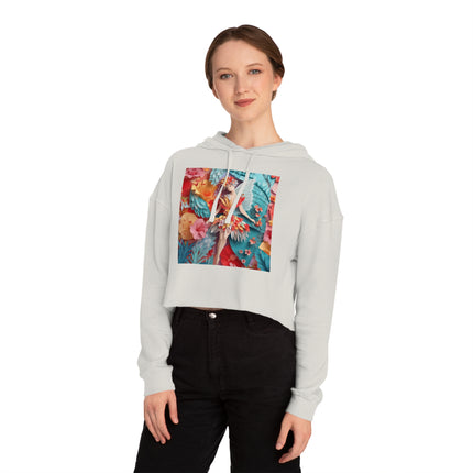 Hibiscus Fairy Women’s Cropped Hooded Sweatshirt