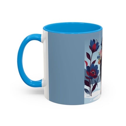 🎁🌺 The Christmas Gift Garden Stroll Colorful Mug – Art Deco Holiday Fantasy